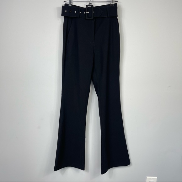 Lovers + Friends Keri Flared Bootcut Pants Trousers Slacks in Black Wide Belt XS - Picture 4 of 14